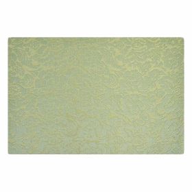 4 Pcs Rose Jacquard Placemats for Dining Table PVC Table Mats Hotel Restaurant Tabletop Mats 17.7x11.8 inch, Green