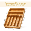 SMIRLY 7-Slot Bamboo Kitchen Drawer Organizer Space Saving Utensil Tray