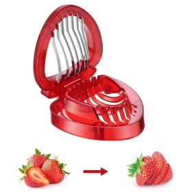 Strawberry Slicer Kitchen Gadget Cute Cutter with Stainless Steel Wires Strawberry Kitchen Fruit Slicer for Kids