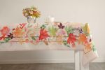 Stain Resistant Mother Day Table Cloth Leaves Table Cover Home Dining Room Non Iron Table Protection Square 52x52 inch