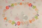 Stain Resistant Mother Day Table Cloth Leaves Table Cover Home Dining Room Non Iron Table Protection Square 52x52 inch